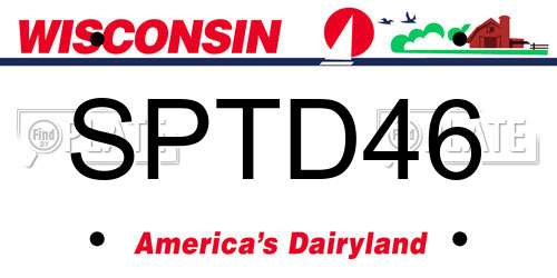 SPTD46 Wisconsin License Plate
