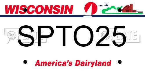 SPTO25 Wisconsin License Plate