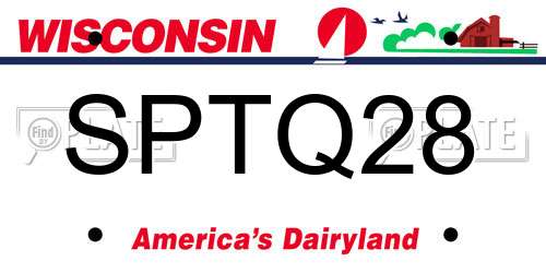 SPTQ28 Wisconsin License Plate
