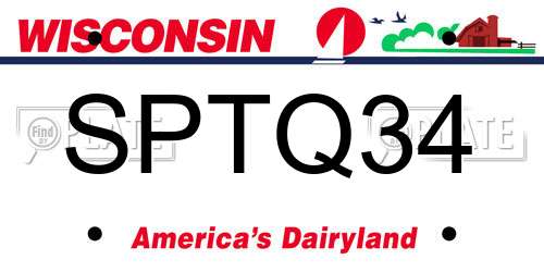 SPTQ34 Wisconsin License Plate