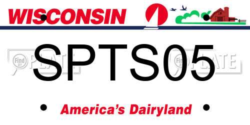 SPTS05 Wisconsin License Plate
