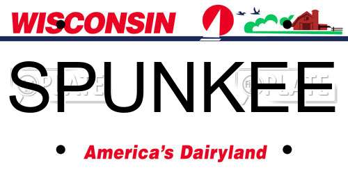 SPUNKEE Wisconsin License Plate