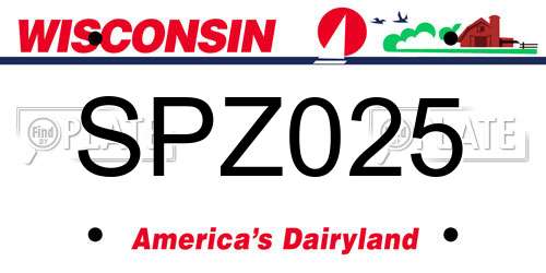 SPZ025 Wisconsin License Plate