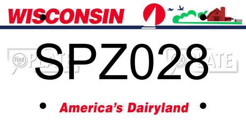 SPZ028 Wisconsin License Plate