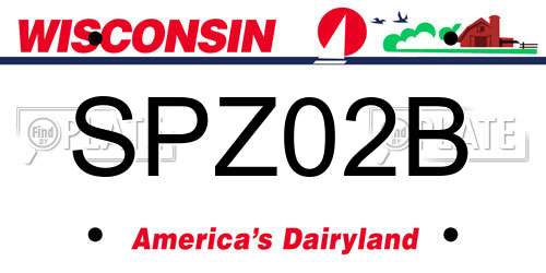 SPZ02B Wisconsin License Plate