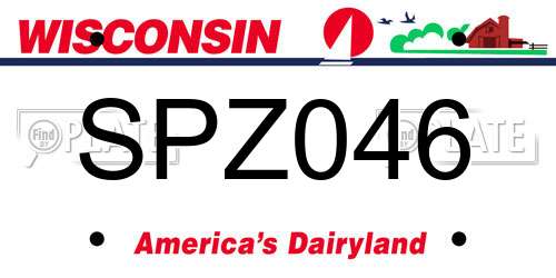 SPZ046 Wisconsin License Plate