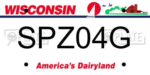 SPZ04G Wisconsin License Plate