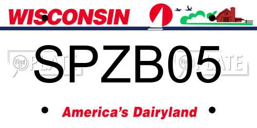 SPZB05 Wisconsin License Plate