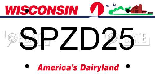 SPZD25 Wisconsin License Plate