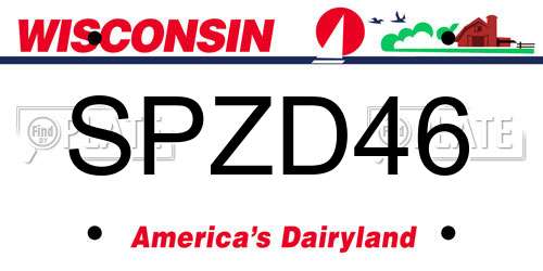 SPZD46 Wisconsin License Plate