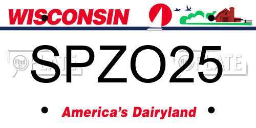SPZO25 Wisconsin License Plate