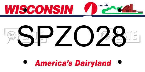 SPZO28 Wisconsin License Plate