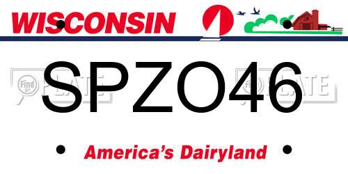 SPZO46 Wisconsin License Plate