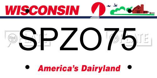 SPZO75 Wisconsin License Plate