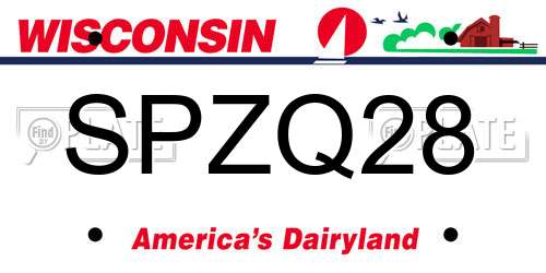 SPZQ28 Wisconsin License Plate