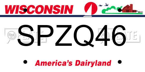 SPZQ46 Wisconsin License Plate