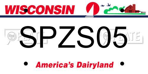 SPZS05 Wisconsin License Plate