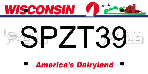 SPZT39 Wisconsin License Plate