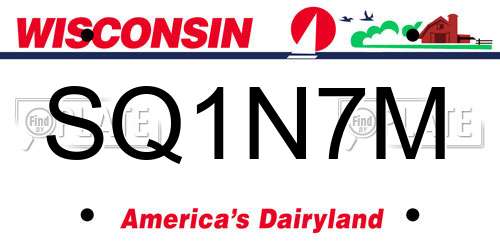 SQ1N7M Wisconsin License Plate