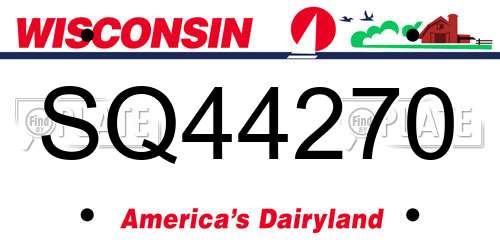 SQ44270 Wisconsin License Plate