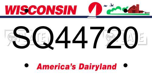 SQ44720 Wisconsin License Plate