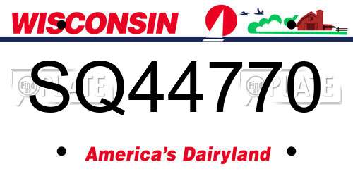 SQ44770 Wisconsin License Plate