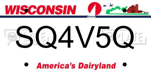 SQ4V5Q Wisconsin License Plate