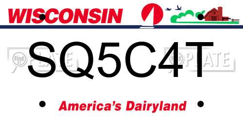 SQ5C4T Wisconsin License Plate