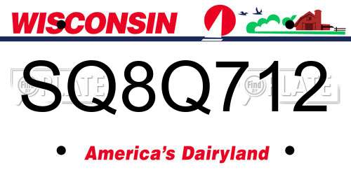 SQ8Q712 Wisconsin License Plate