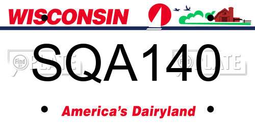 SQA140 Wisconsin License Plate