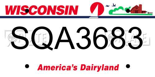 SQA3683 Wisconsin License Plate