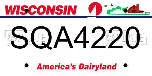 SQA4220 Wisconsin License Plate