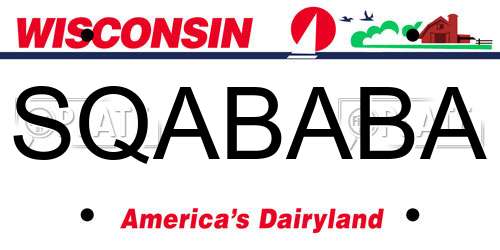 SQABABA Wisconsin License Plate