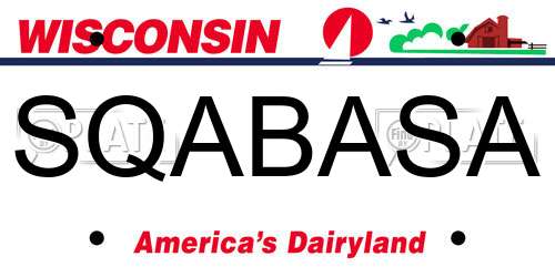SQABASA Wisconsin License Plate