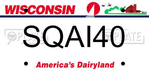 SQAI40 Wisconsin License Plate