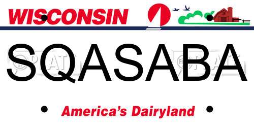 SQASABA Wisconsin License Plate