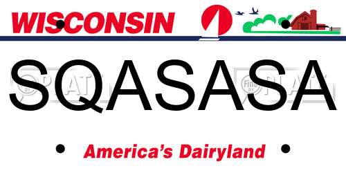 SQASASA Wisconsin License Plate