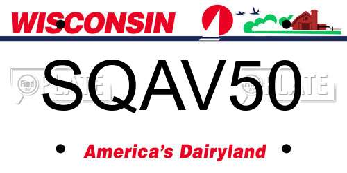 SQAV50 Wisconsin License Plate