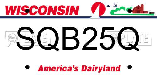 SQB25Q Wisconsin License Plate