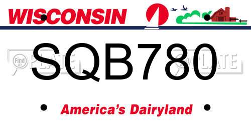 SQB780 Wisconsin License Plate
