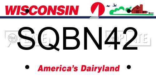 SQBN42 Wisconsin License Plate