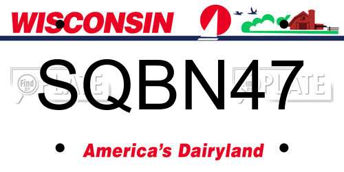 SQBN47 Wisconsin License Plate