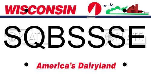 SQBSSSE Wisconsin License Plate