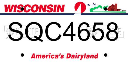 SQC4658 Wisconsin License Plate