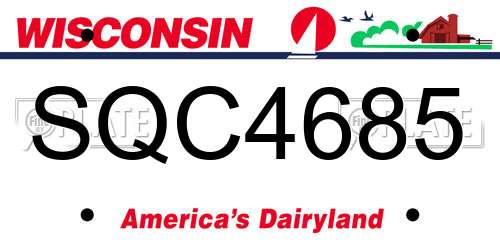 SQC4685 Wisconsin License Plate