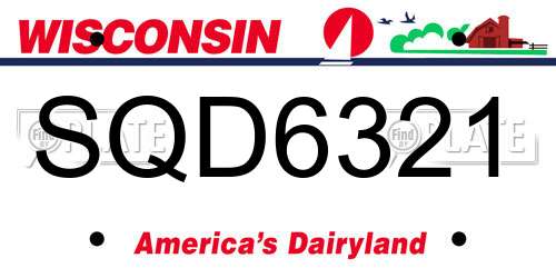 SQD6321 Wisconsin License Plate