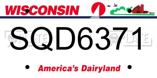 SQD6371 Wisconsin License Plate