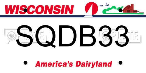 SQDB33 Wisconsin License Plate