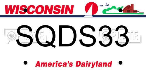 SQDS33 Wisconsin License Plate