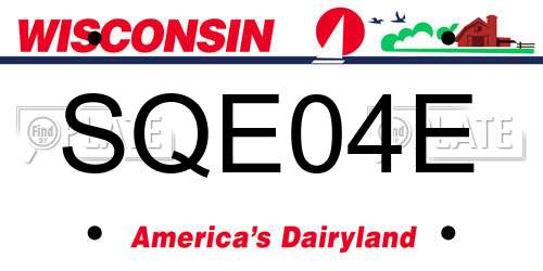 SQE04E Wisconsin License Plate